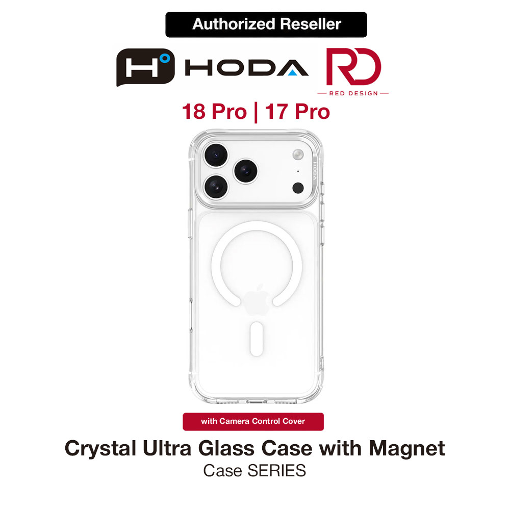 Picture of Apple iPhone 18 Pro Case | Hoda Crystal Ultra Case with Military Standard MagSafe Pure Surface TM with Camera Button for iPhone 18 Pro - Clear