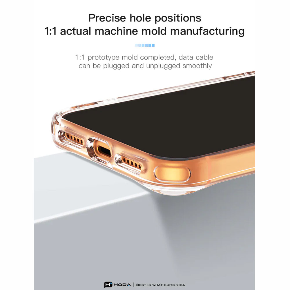 Picture of Apple iPhone 18 Pro Case | Hoda Crystal Ultra Case with Military Standard MagSafe Pure Surface TM with Camera Button for iPhone 18 Pro - Clear