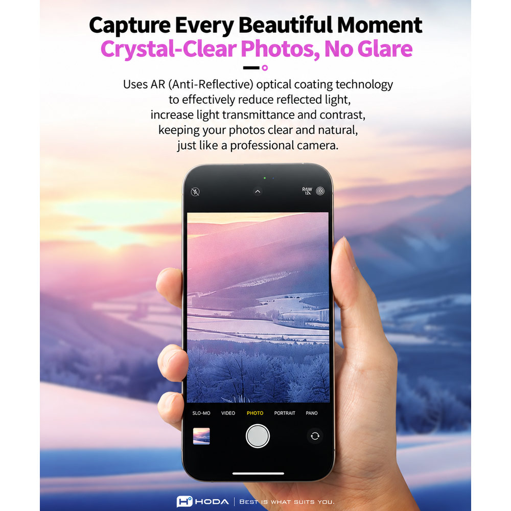 Picture of Apple iPhone 18 Pro Max  | Hoda Sapphire Lens Protector (Monocular Like Design) for iPhone 18 Pro |18 Pro Max - Black (3PCS)