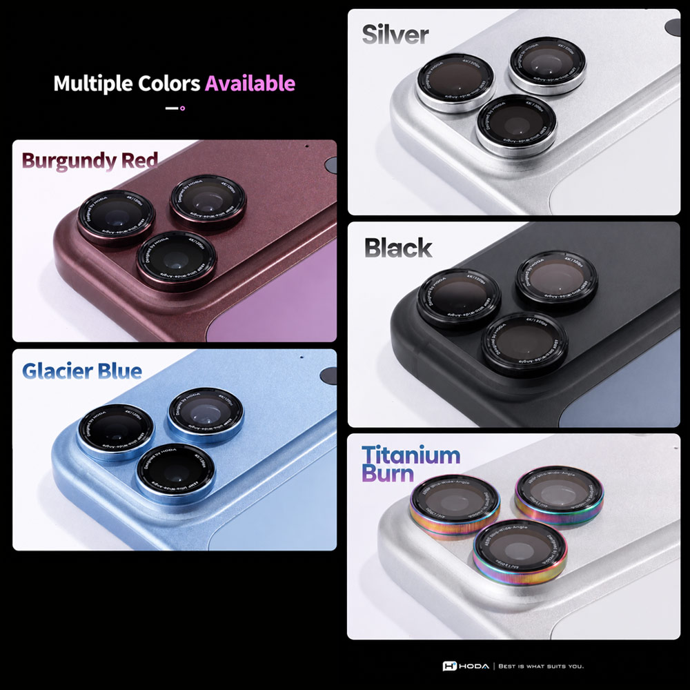 Picture of Apple iPhone 18 Pro Max  | Hoda Sapphire Lens Protector (Monocular Like Design) for iPhone 18 Pro |18 Pro Max - Black (3PCS)