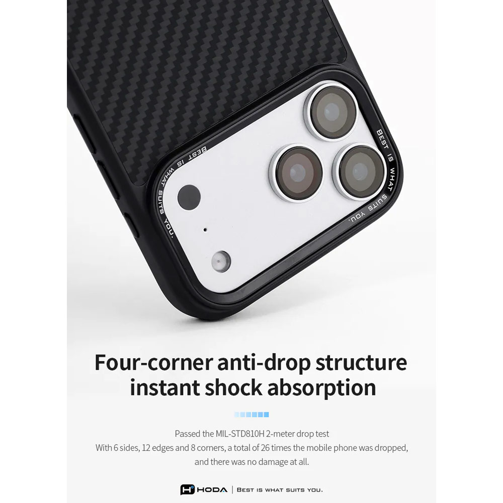 Picture of Apple iPhone 18 Pro Case | Hoda DIVERSE Case with Magnet for iPhone 18 Pro 17 Pro - KEVLAR