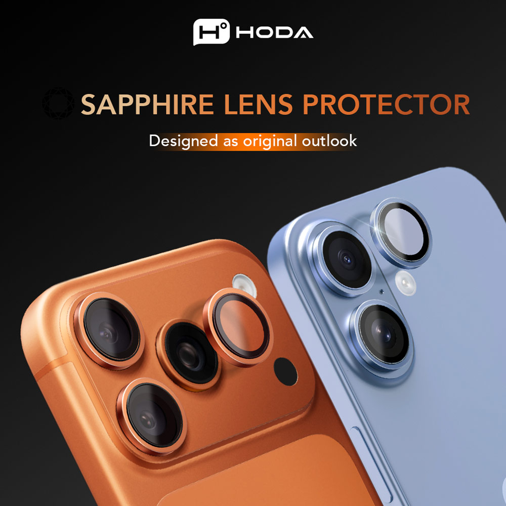 Picture of Apple iPhone 18 Pro Max | Hoda Sapphire Lens Protector for iPhone 18 Pro | 18 Pro Max with Helper - Black Titanium (3 Lens)