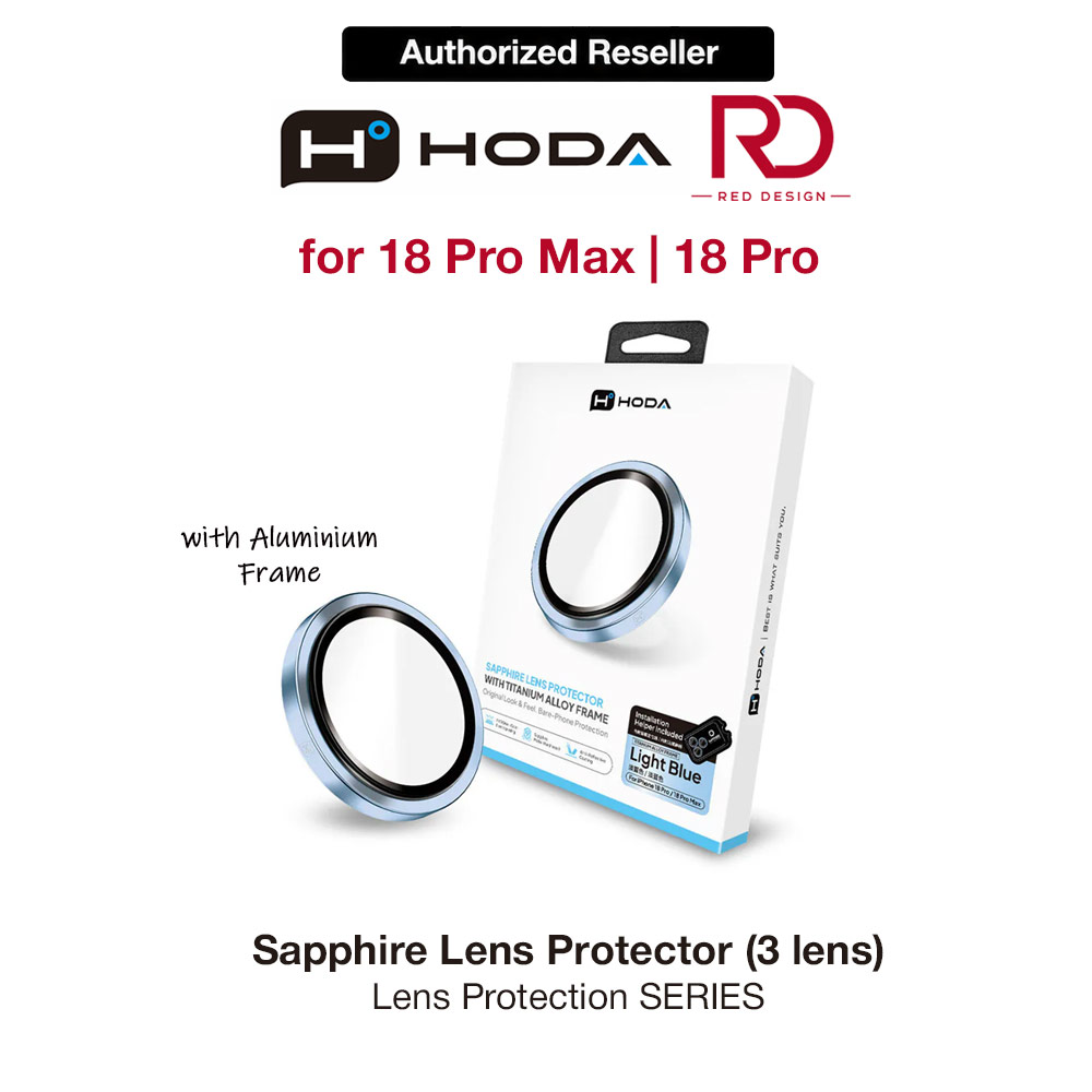 Picture of Apple iPhone 18 Pro Max | Hoda Sapphire Lens Protector for iPhone 18 Pro | 18 Pro Max with Helper - Blue (3 Lens)