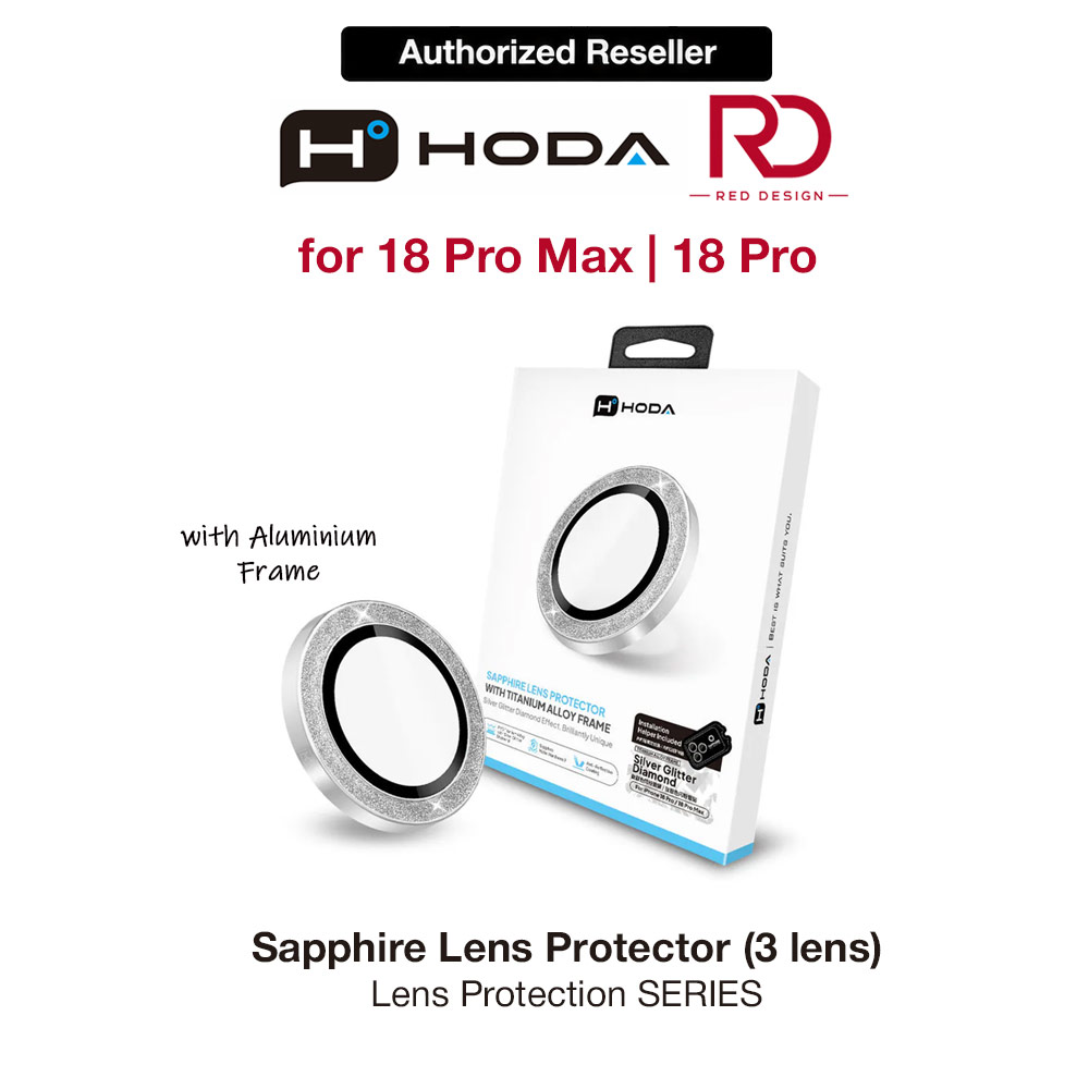 Picture of Apple iPhone 18 Pro Max | Hoda Sapphire Lens Protector for iPhone 18 Pro | 18 Pro Max with Helper - Silver Diamond (3 Lens)