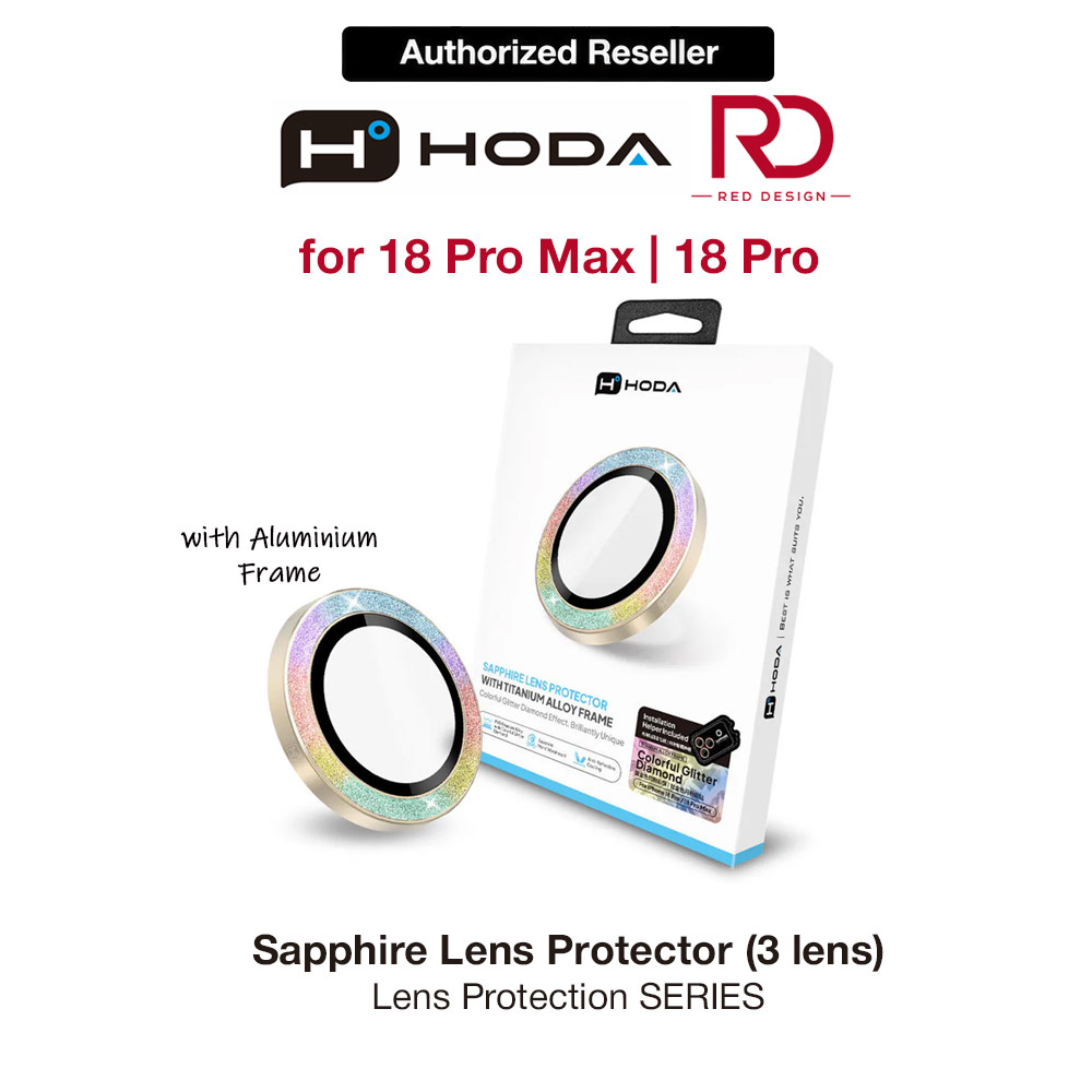 Picture of Apple iPhone 18 Pro Max | Hoda Sapphire Lens Protector for iPhone 18 Pro | 18 Pro Max with Helper - Titanium Diamond (3 Lens)
