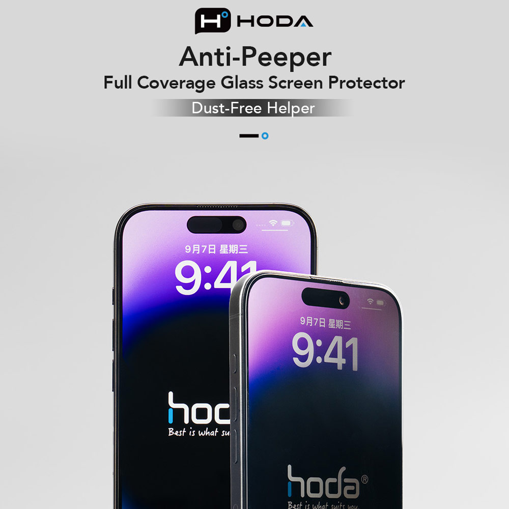 Picture of Apple iPhone 17 6.3 Screen Protector | Hoda Privacy Full Coverage Tempered Glass Screen Protector for iPhone 17 16 Pro 6.3 (Anti Peep)