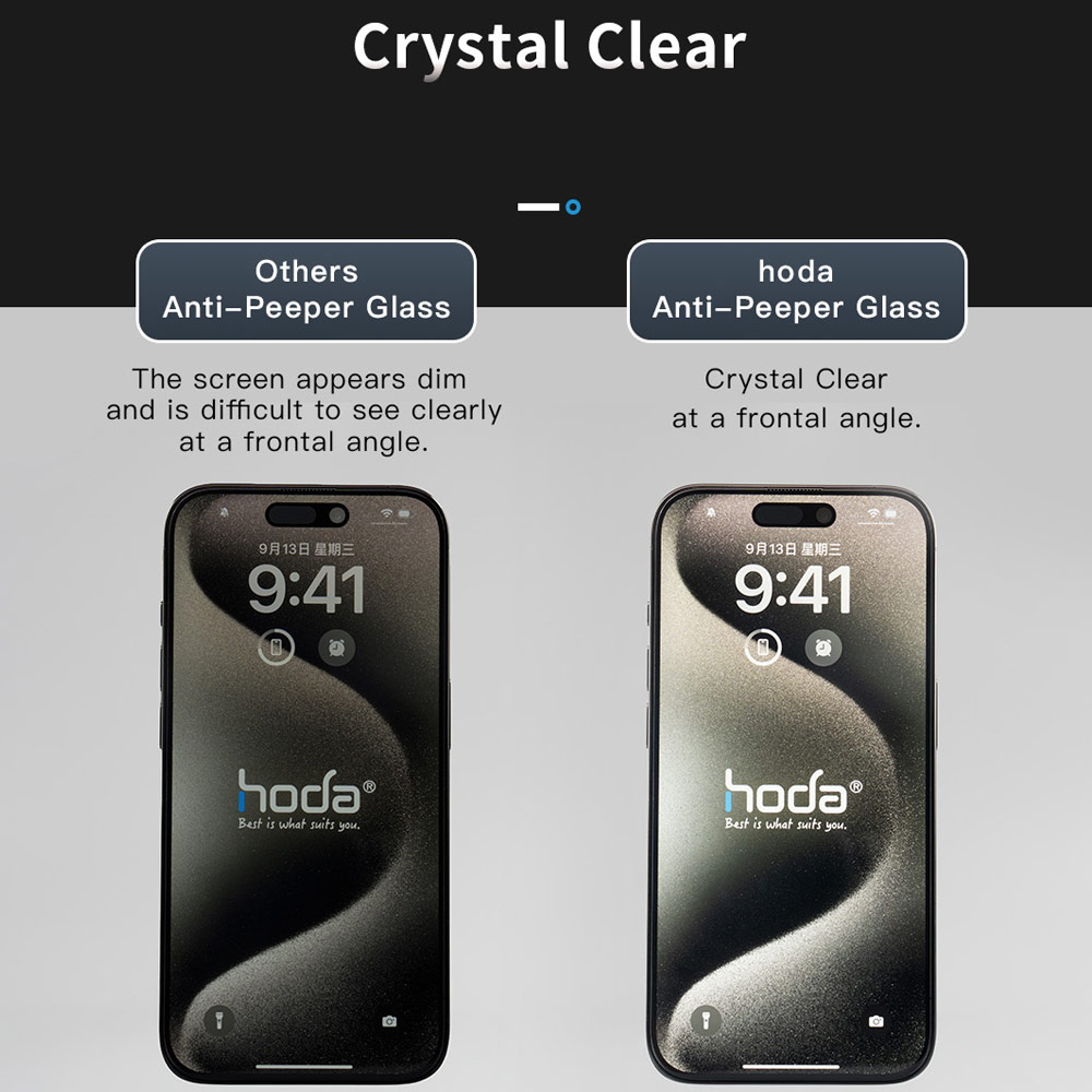 Picture of Apple iPhone 17 6.3 Screen Protector | Hoda Privacy Full Coverage Tempered Glass Screen Protector for iPhone 17 16 Pro 6.3 (Anti Peep)