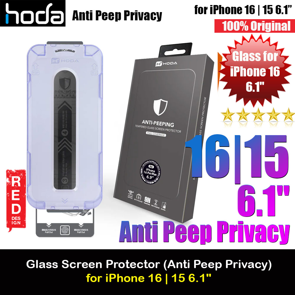 Picture of Hoda 0.33mm 2.5D Full Coverage Anti Peep Tempered Glass Screen Protector for iPhone 16 6.1 iPhone 15  6.1 (Privacy) Apple iPhone 15 6.1- Apple iPhone 15 6.1 Cases, Apple iPhone 15 6.1 Covers, iPad Cases and a wide selection of Apple iPhone 15 6.1 Accessories in Malaysia, Sabah, Sarawak and Singapore 