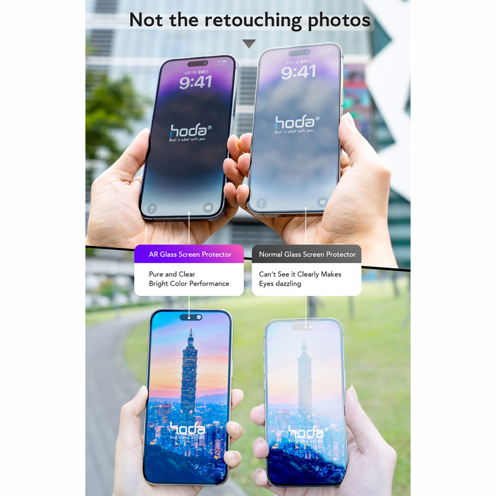 Picture of Apple iPhone 18 Pro Screen Protector | Hoda Matte Anti-Peeper Privacy 2ways with Anti Reflection Full Coverage Tempered Glass Screen Protector for iPhone 18 Pro DustFree Helper Lite Included - Privacy Matte