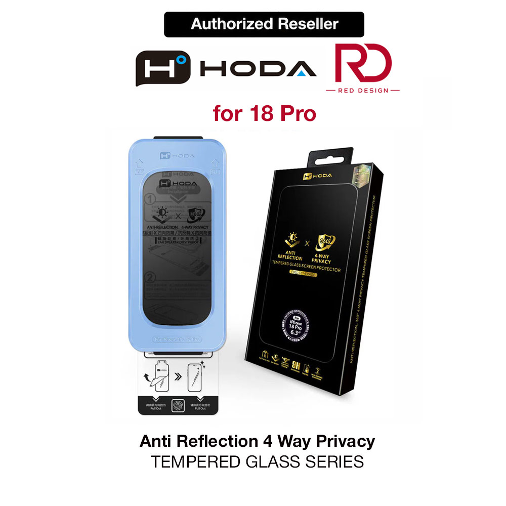 Picture of Apple iPhone 18 Pro Screen Protector | Hoda Anti-Peeper Privacy 360 Degree 4 ways with Anti Reflection Full Coverage Tempered Glass Screen Protector for iPhone 18 Pro Dust-Free Helper Lite Included - Privacy