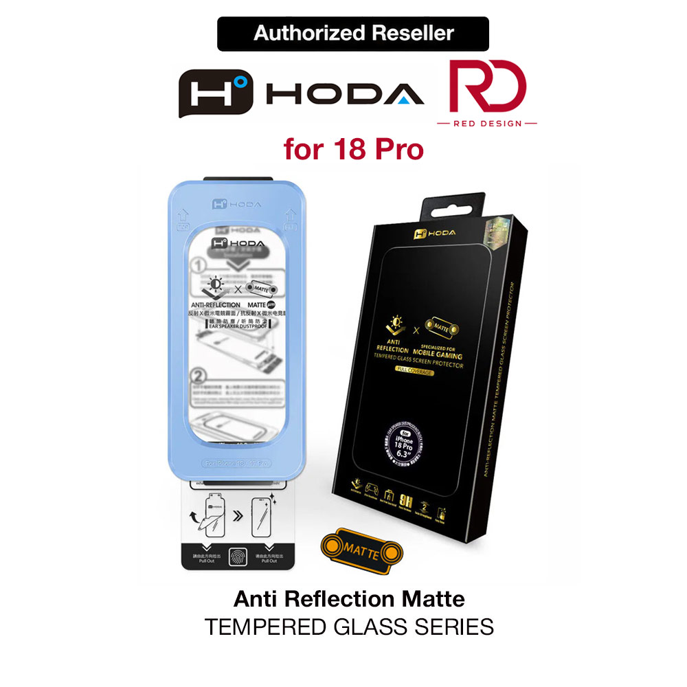 Picture of Apple iPhone 18 Pro Screen Protector | Hoda Anti Reflection Matte Full Coverage Tempered Glass Screen Protector for iPhone 18 Pro Dust Free Helper Lite Included - Matte