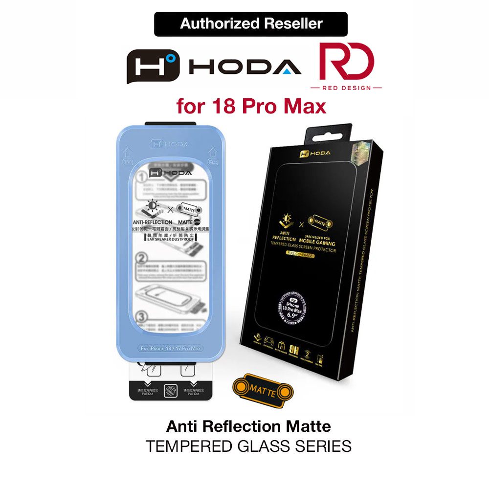 Picture of Apple iPhone 18 Pro Max Screen Protector | Hoda Anti Reflection Matte Full Coverage Tempered Glass Screen Protector for iPhone 18 Pro Max Dust Free Helper Lite Included - Matte