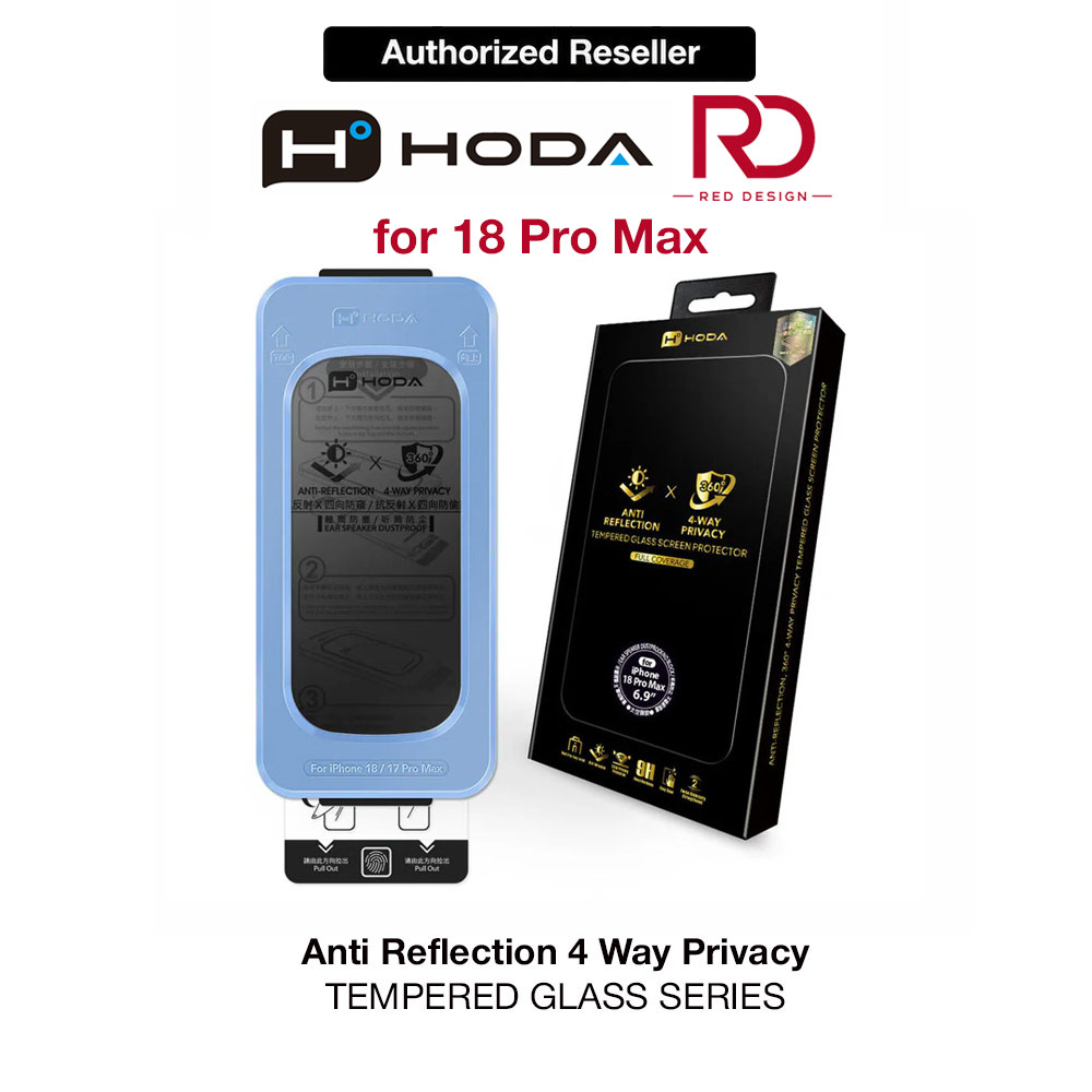 Picture of Apple iPhone 18 Pro Max Screen Protector | Hoda Anti-Peeper Privacy 360 Degree 4 ways with Anti Reflection Full Coverage Tempered Glass Screen Protector for iPhone 18 Pro Max Dust Free Helper Lite Included - Privacy