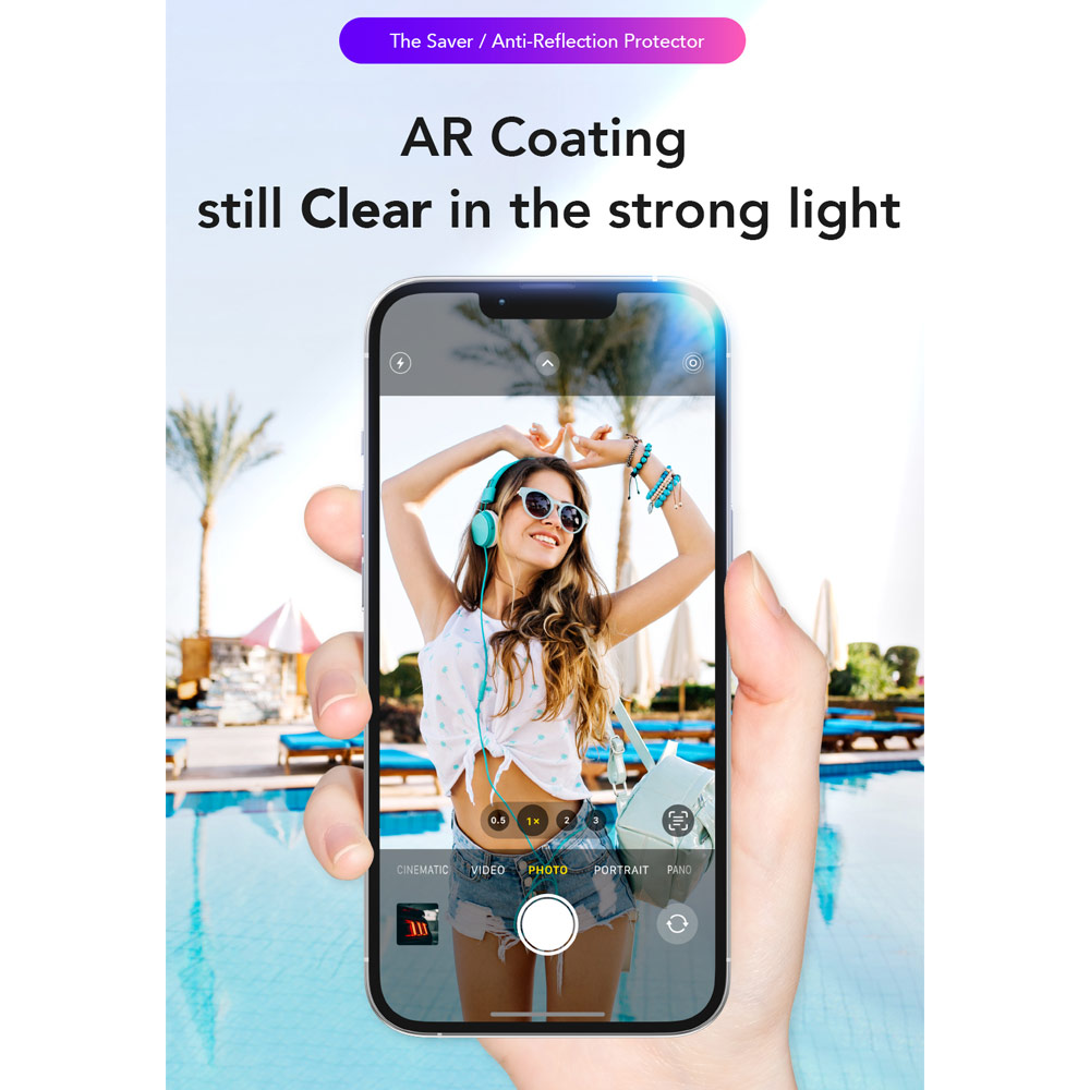 Picture of Apple iPhone Duo Case | Hoda Case Friendly Tempered Glass Screen Protector for iPhone Duo - Front Anti Reflection