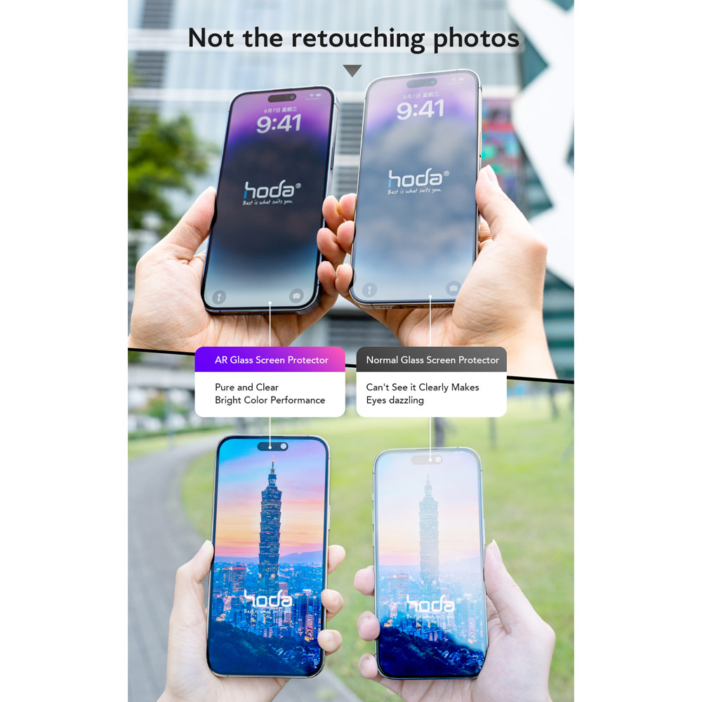Picture of Apple iPhone Duo Case | Hoda Case Friendly Tempered Glass Screen Protector for iPhone Duo - Front Anti Reflection
