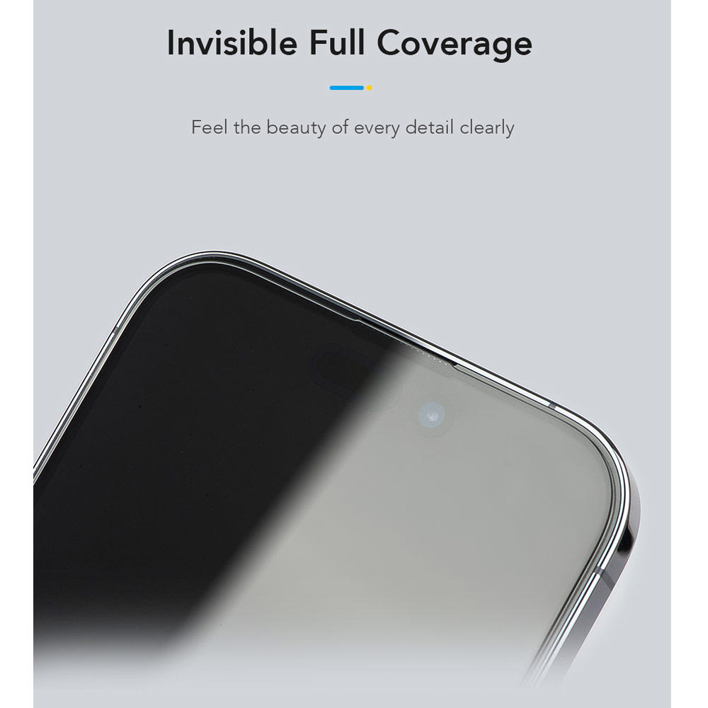 Picture of Apple iPhone 16 Pro 6.3 Screen Protector | Hoda Anti Clear Full Coverage Tempered Glass Screen Protector for iPhone 17 Pro 16 Pro 6.3 (Clear)