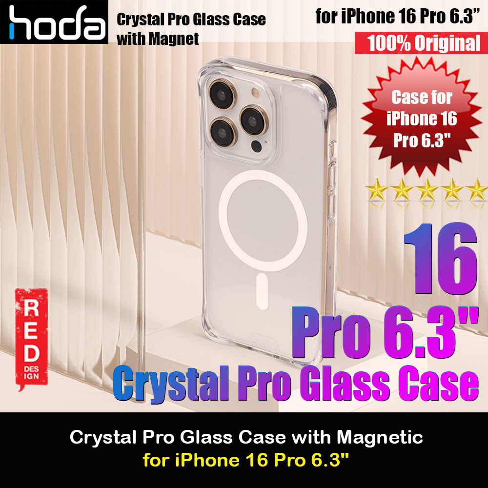 Picture of Hoda Crystal Pro Glass Case with Magnetic Drop Protection Case for iPhone 16 Pro 6.3 (Crystal Clear) Apple iPhone 16 Pro 6.3- Apple iPhone 16 Pro 6.3 Cases, Apple iPhone 16 Pro 6.3 Covers, iPad Cases and a wide selection of Apple iPhone 16 Pro 6.3 Accessories in Malaysia, Sabah, Sarawak and Singapore 