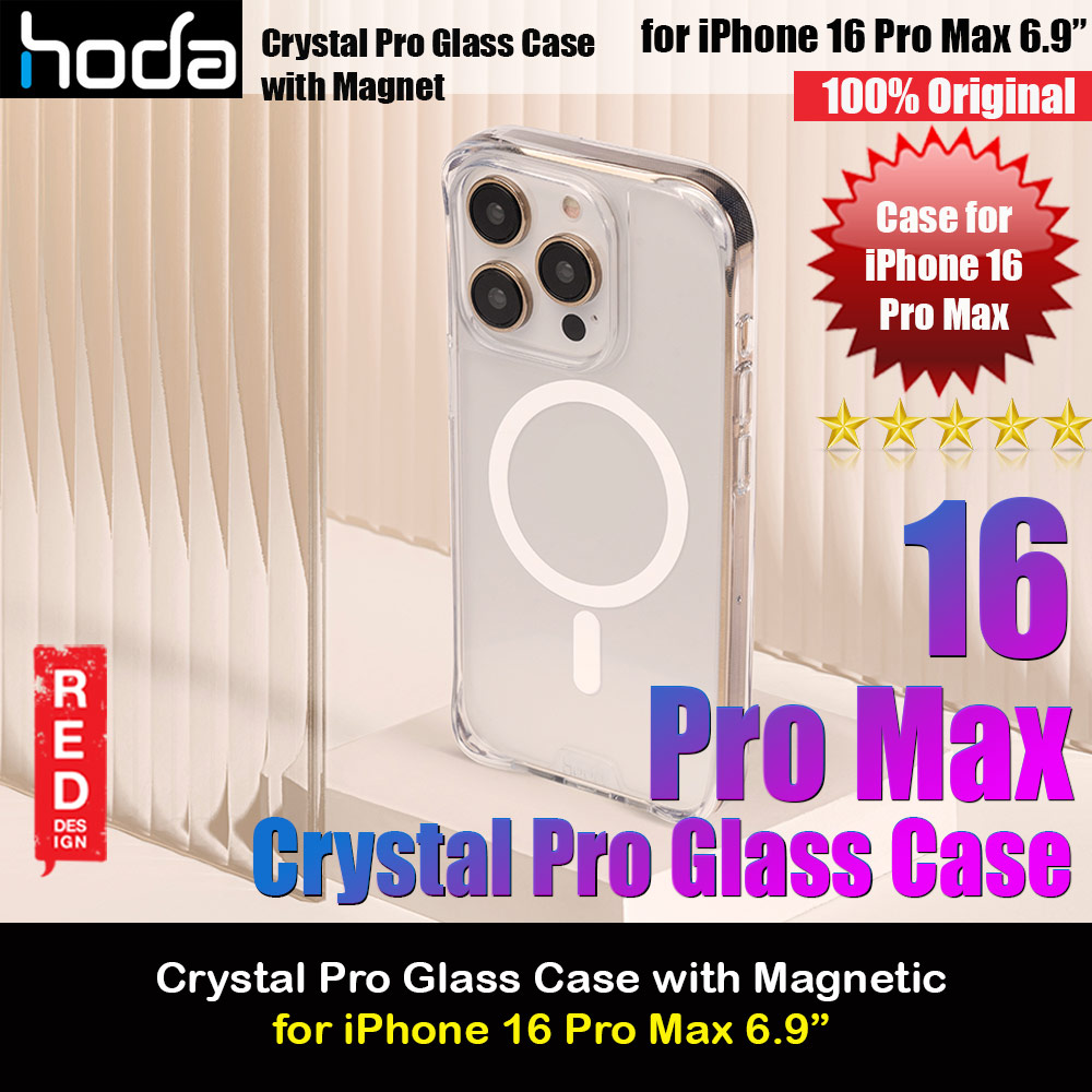 Picture of Hoda Crystal Pro Glass Case with Magnetic Drop Protection Case for iPhone 16 Pro Max 6.9 (Crystal Clear) Apple iPhone 16 Pro Max 6.9- Apple iPhone 16 Pro Max 6.9 Cases, Apple iPhone 16 Pro Max 6.9 Covers, iPad Cases and a wide selection of Apple iPhone 16 Pro Max 6.9 Accessories in Malaysia, Sabah, Sarawak and Singapore 