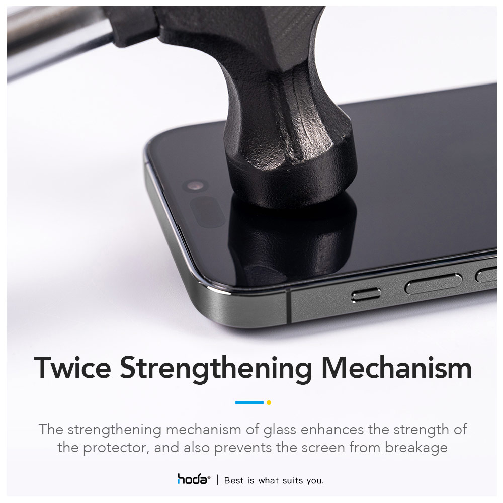 Picture of Apple iPhone 15 Pro 6.1 Screen Protector | Hoda 0.33mm 2.5D Full Coverage Tempered Glass Screen Protector for Apple iPhone 15 Pro 6.1 (Clear Black)