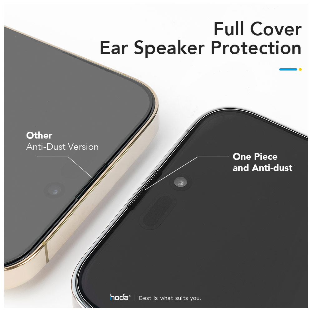 Picture of Apple iPhone 15 Pro 6.1 Screen Protector | Hoda 0.33mm 2.5D Full Coverage Tempered Glass Screen Protector for Apple iPhone 15 Pro 6.1 (Clear Black)