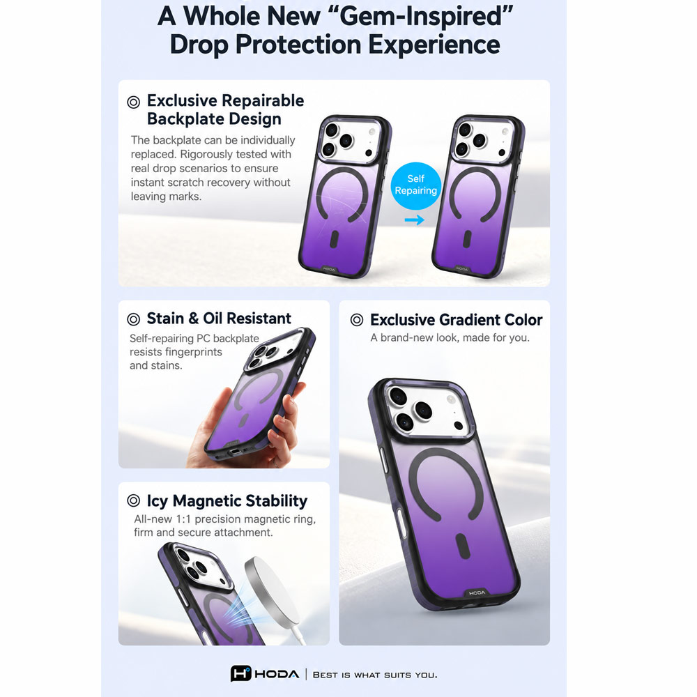 Picture of Apple iPhone 18 Pro Max Case | Hoda MultiColor Case with Magnet for iPhone 18 Pro Max 17 Pro Max - twipurple