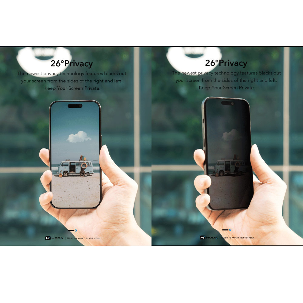 Picture of Apple iPhone Duo Case | Hoda Ultra Clear Anti-Peeper Privacy 2ways Case Friendly Tempered Glass Screen Protector for iPhone Duo- Privacy