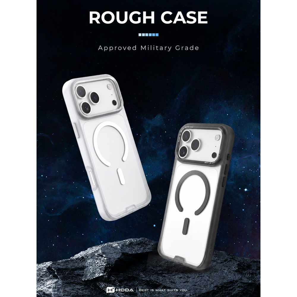 Picture of Apple iPhone 18 Pro Case | Hoda ROUGH Case Military Standard MagSafe Enhanced with PureSurfaceTM with Camera Button for  iPhone 18 Pro - Matte