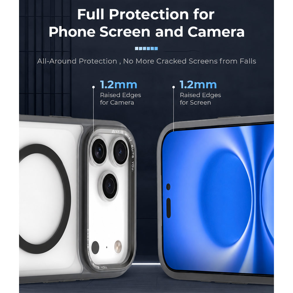 Picture of Apple iPhone 18 Pro Case | Hoda ROUGH Case Military Standard MagSafe Enhanced with PureSurfaceTM with Camera Button for  iPhone 18 Pro - Matte