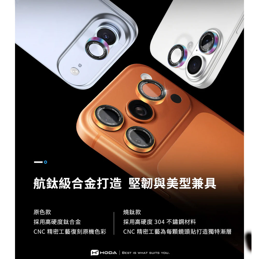 Picture of Apple iPhone 17 Pro 6.3 | Hoda Sapphire Lens Protector Monocular Like Design for iPhone 17 Pro Max 6.9 17 Pro 6.3 (3PCS Orange)