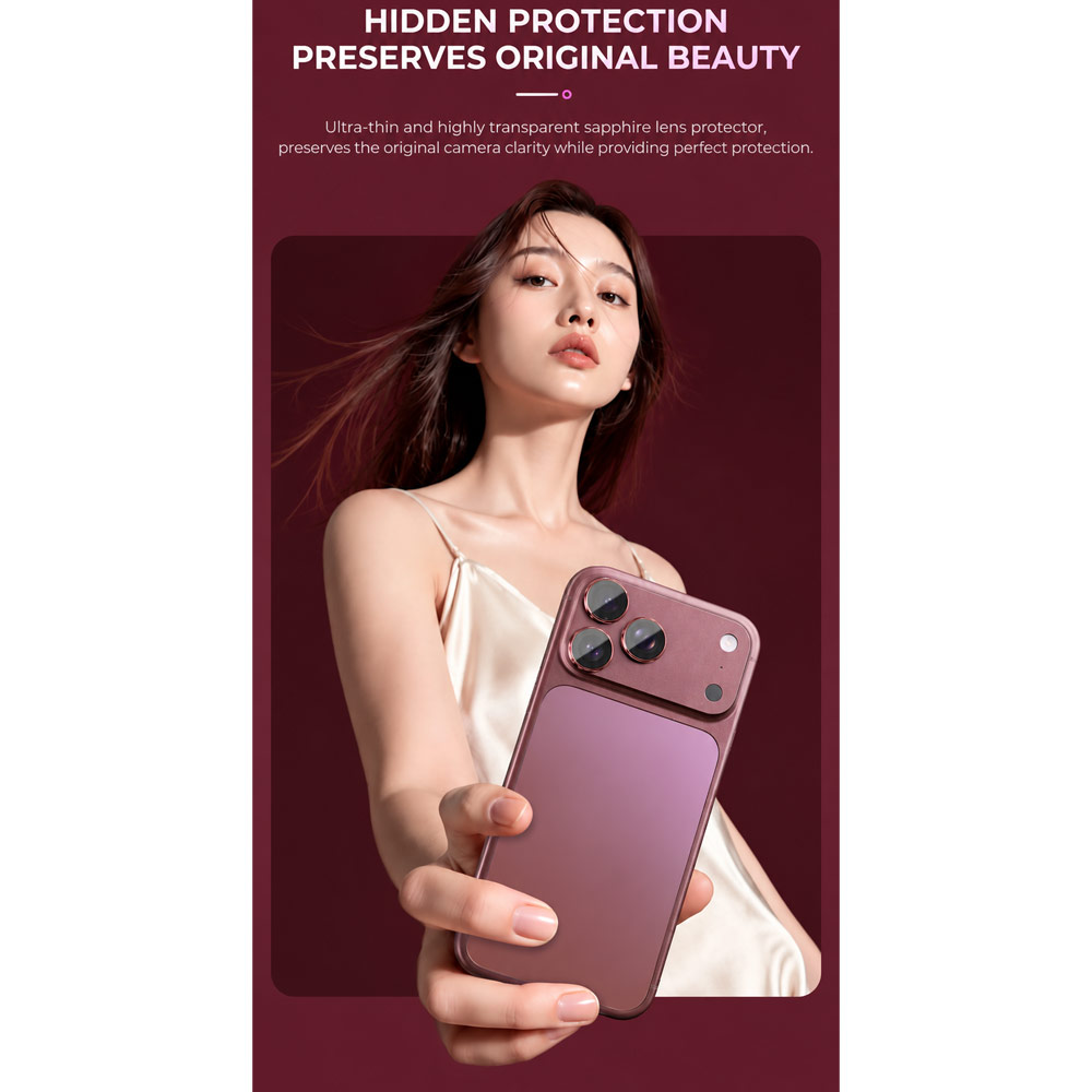 Picture of Apple iPhone Duo | Hoda Sapphire Lens Protector Glossy two color Stainless Steel For iPhone Duo - Silver Diamond 2pcs