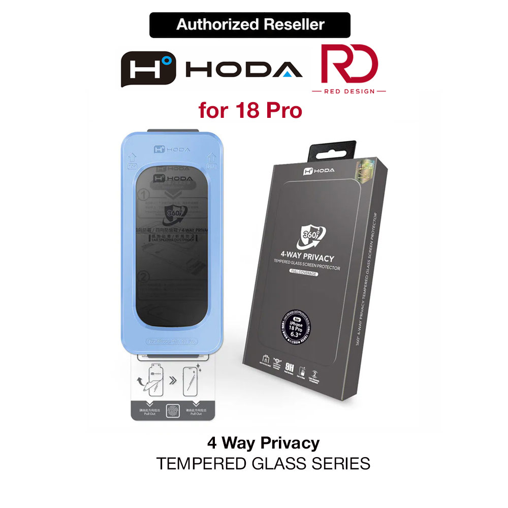Picture of Apple iPhone 18 Pro Screen Protector | Hoda Full Coverage Tempered Glass Screen Protector for iPhone 18 Pro with Dust-Free Helper - Privacy 4 ways