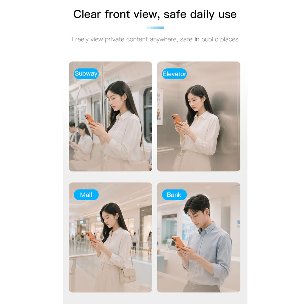 Picture of Apple iPhone 18 Pro Screen Protector | Hoda Anti-Peeper Privacy 360 Degree 4 ways with Anti Reflection Full Coverage Tempered Glass Screen Protector for iPhone 18 Pro Dust-Free Helper Lite Included - Privacy