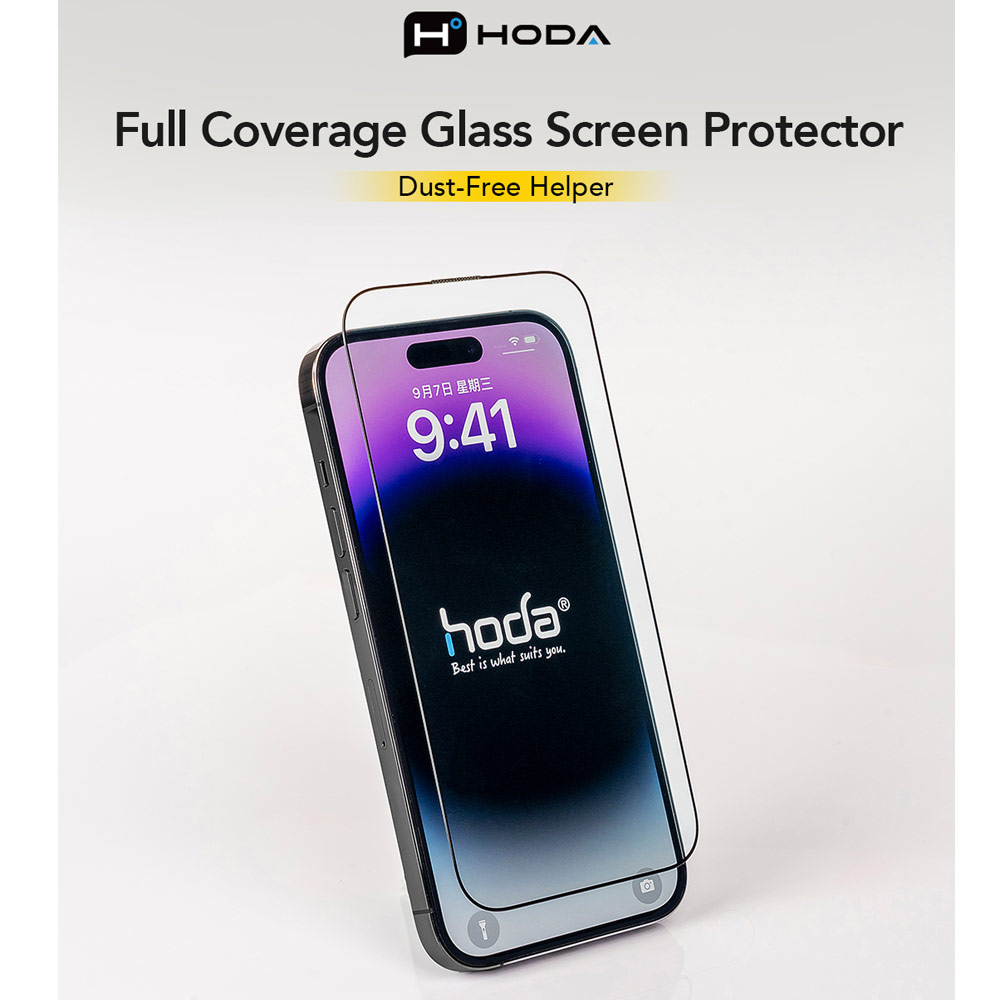 Picture of Apple iPhone 18 Pro Screen Protector | Hoda Full Coverage Tempered Glass Screen Protector for iPhone 18 Pro 17 Pro  with Dust-Free Helper - Clear