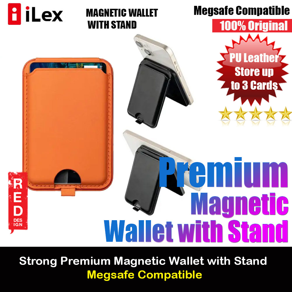 Picture of iLex Premium PU Leather Snap Magnetic Magsafe Compatible Wallet and Stand Kickstand Card Holder Phone Stand PU Leather (Orange) Apple iPhone 15 Pro Max 6.7- Apple iPhone 15 Pro Max 6.7 Cases, Apple iPhone 15 Pro Max 6.7 Covers, iPad Cases and a wide selection of Apple iPhone 15 Pro Max 6.7 Accessories in Malaysia, Sabah, Sarawak and Singapore 