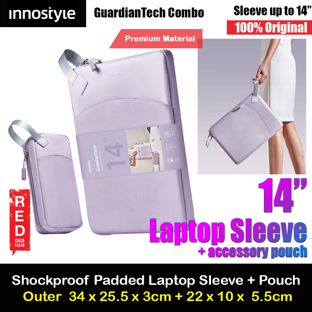 Picture of Innostyle Guardian Tech Sleeve Shock Proof Laptop Notebook Sleeve with accessories pouch for up to 14 inches Laptop (Lavender) Red Design- Red Design Cases, Red Design Covers, iPad Cases and a wide selection of Red Design Accessories in Malaysia, Sabah, Sarawak and Singapore 