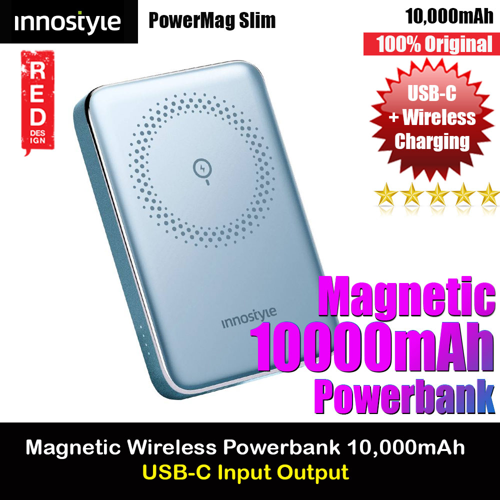 Picture of Innostyle PowerMag Slim Magnetic Wireless Charging with USB-C input output Fast Charge PowerBank (Blue) Red Design- Red Design Cases, Red Design Covers, iPad Cases and a wide selection of Red Design Accessories in Malaysia, Sabah, Sarawak and Singapore 