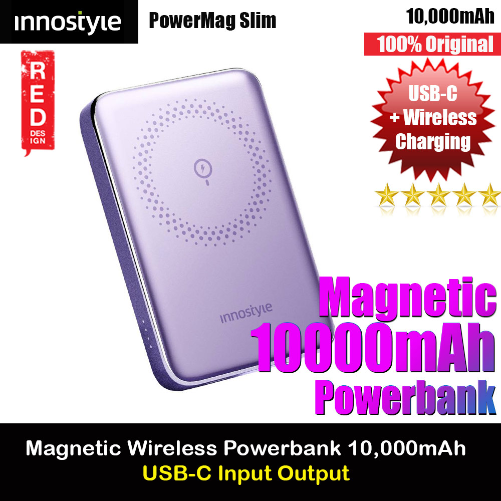 Picture of Innostyle PowerMag Slim Magnetic Wireless Charging with USB-C input output Fast Charge PowerBank (Lavender) Red Design- Red Design Cases, Red Design Covers, iPad Cases and a wide selection of Red Design Accessories in Malaysia, Sabah, Sarawak and Singapore 