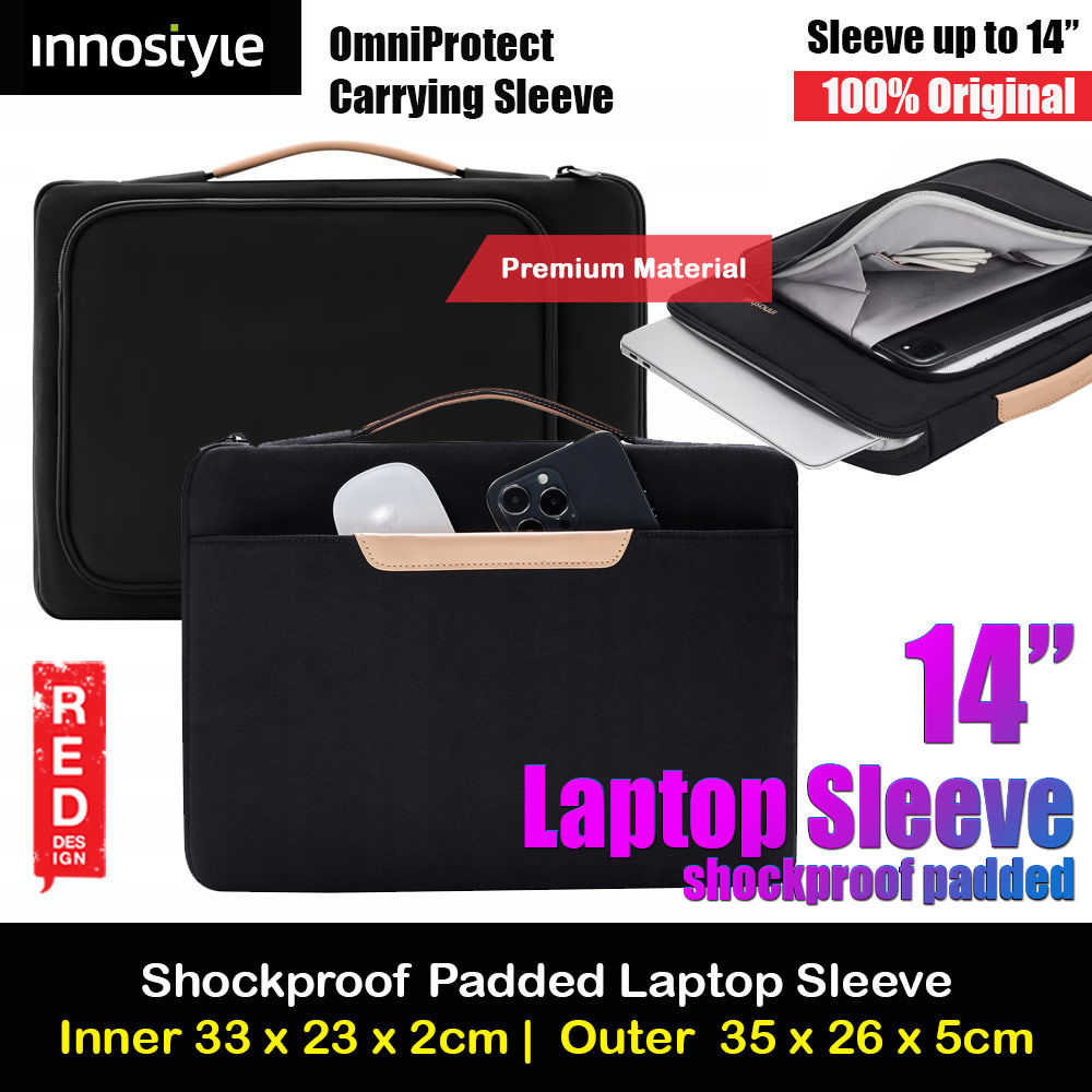 Picture of Innostyle Omiprotect Carrying Sleeve Shock Proof Laptop Notebook Sleeve with Front Compartment for up to 14 inches Laptop (Black) Red Design- Red Design Cases, Red Design Covers, iPad Cases and a wide selection of Red Design Accessories in Malaysia, Sabah, Sarawak and Singapore 