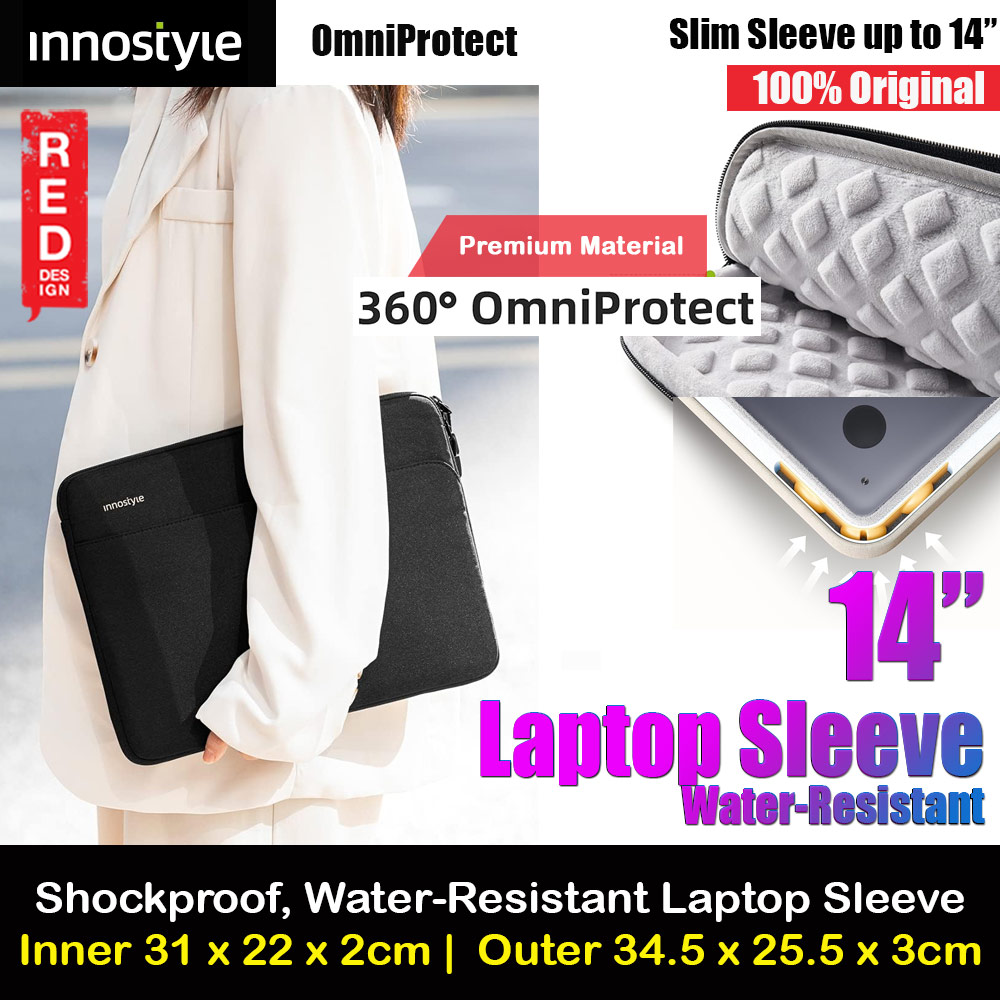 Picture of Innostyle Omiprotect Series Shock Proof Laptop Notebook Sleeve with Front Compartment for up to 14 inches Laptop (Black) Red Design- Red Design Cases, Red Design Covers, iPad Cases and a wide selection of Red Design Accessories in Malaysia, Sabah, Sarawak and Singapore 