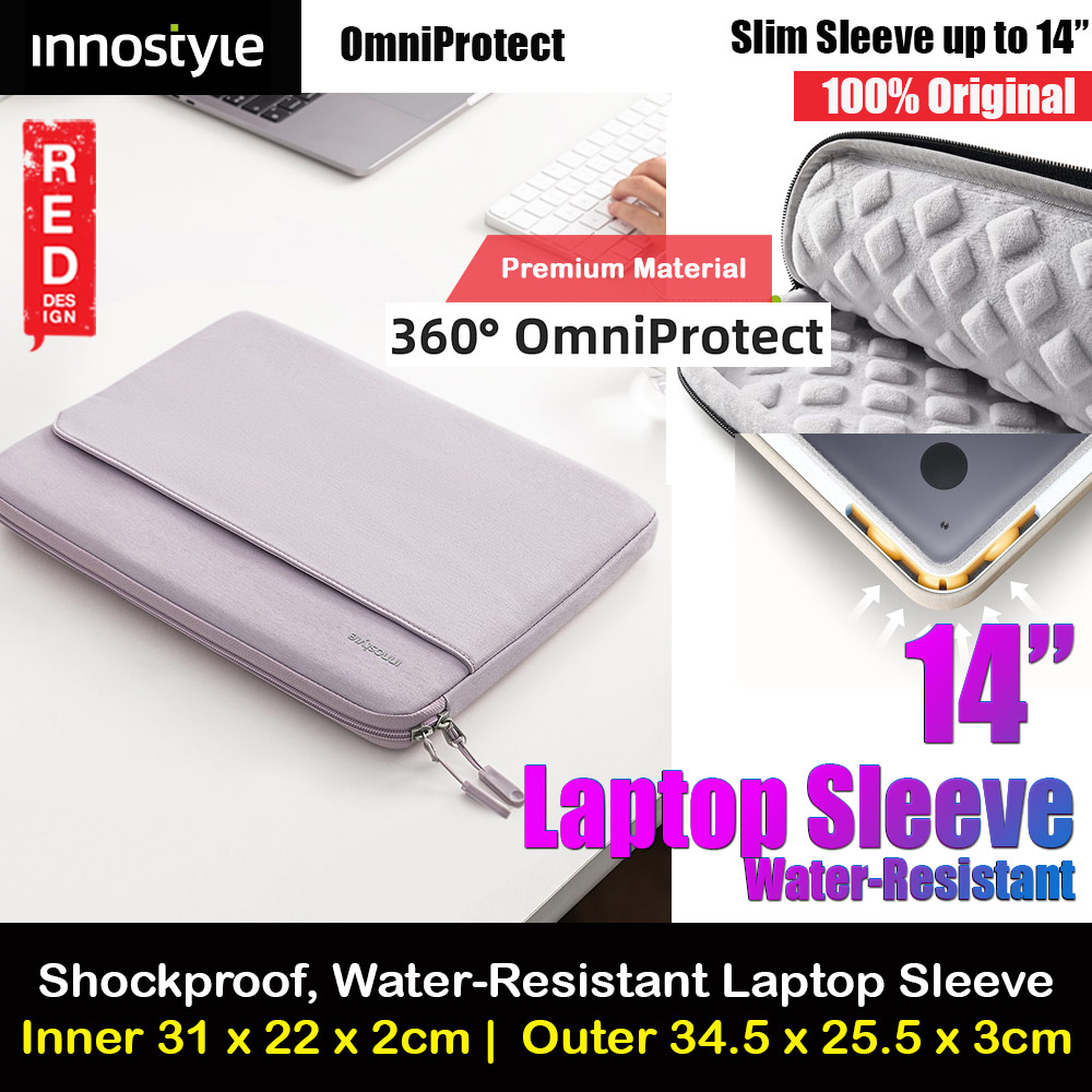 Picture of Innostyle Omiprotect Series Shock Proof Laptop Notebook Sleeve with Front Compartment for up to 14 inches Laptop (Lavender) Red Design- Red Design Cases, Red Design Covers, iPad Cases and a wide selection of Red Design Accessories in Malaysia, Sabah, Sarawak and Singapore 