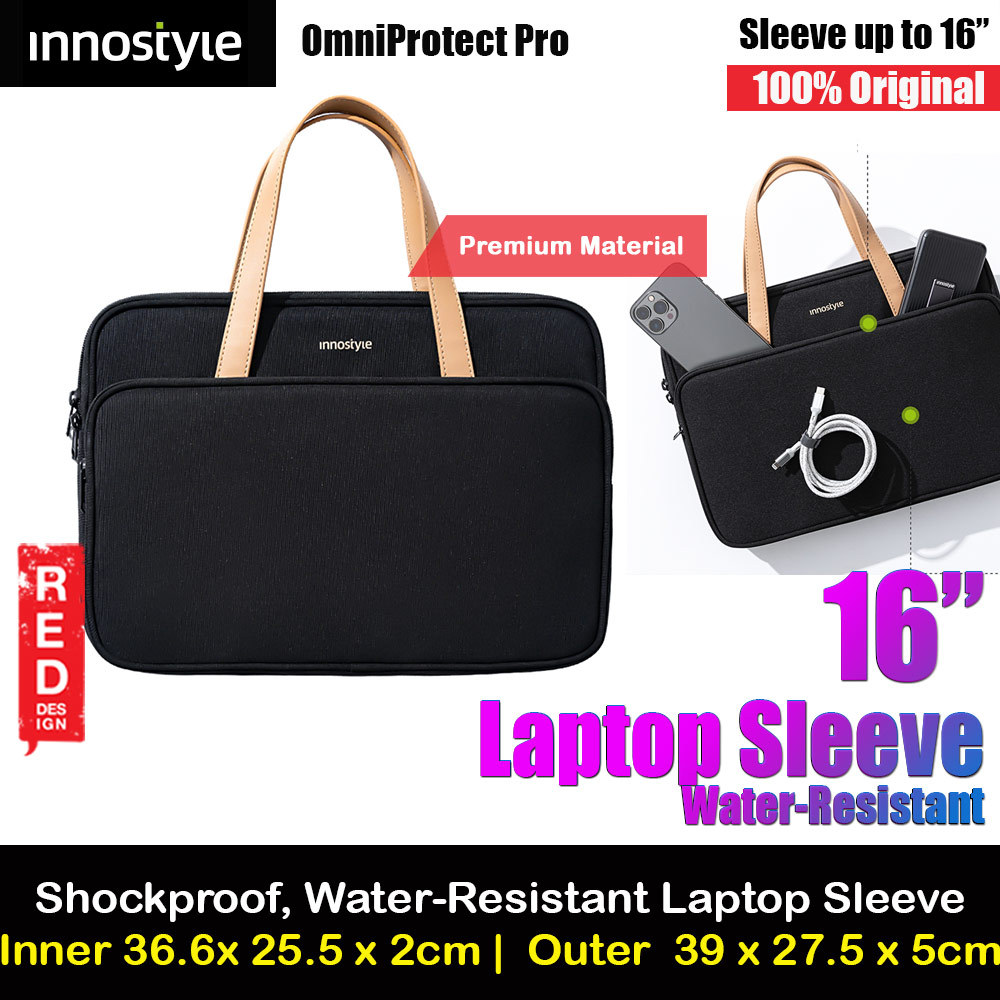 Picture of Innostyle Omiprotect Pro Series Shock Proof Laptop Notebook Hand Carry Sleeve with Front Compartment for up to 16 inches Laptop (Black) Red Design- Red Design Cases, Red Design Covers, iPad Cases and a wide selection of Red Design Accessories in Malaysia, Sabah, Sarawak and Singapore 