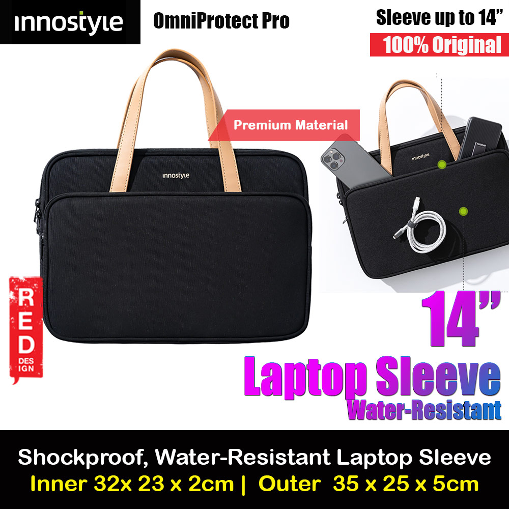 Picture of Innostyle Omiprotect Pro Series Shock Proof Laptop Notebook Hand Carry Sleeve with Front Compartment for up to 14 inches Laptop (Black) Red Design- Red Design Cases, Red Design Covers, iPad Cases and a wide selection of Red Design Accessories in Malaysia, Sabah, Sarawak and Singapore 