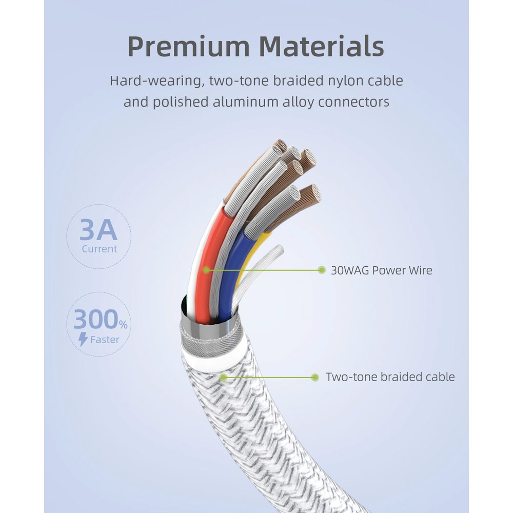 Picture of Innostyle MFI Certified PowerFlex 60W Fast Charging Data Cable USB-C to Lightning 150cm (Silver)