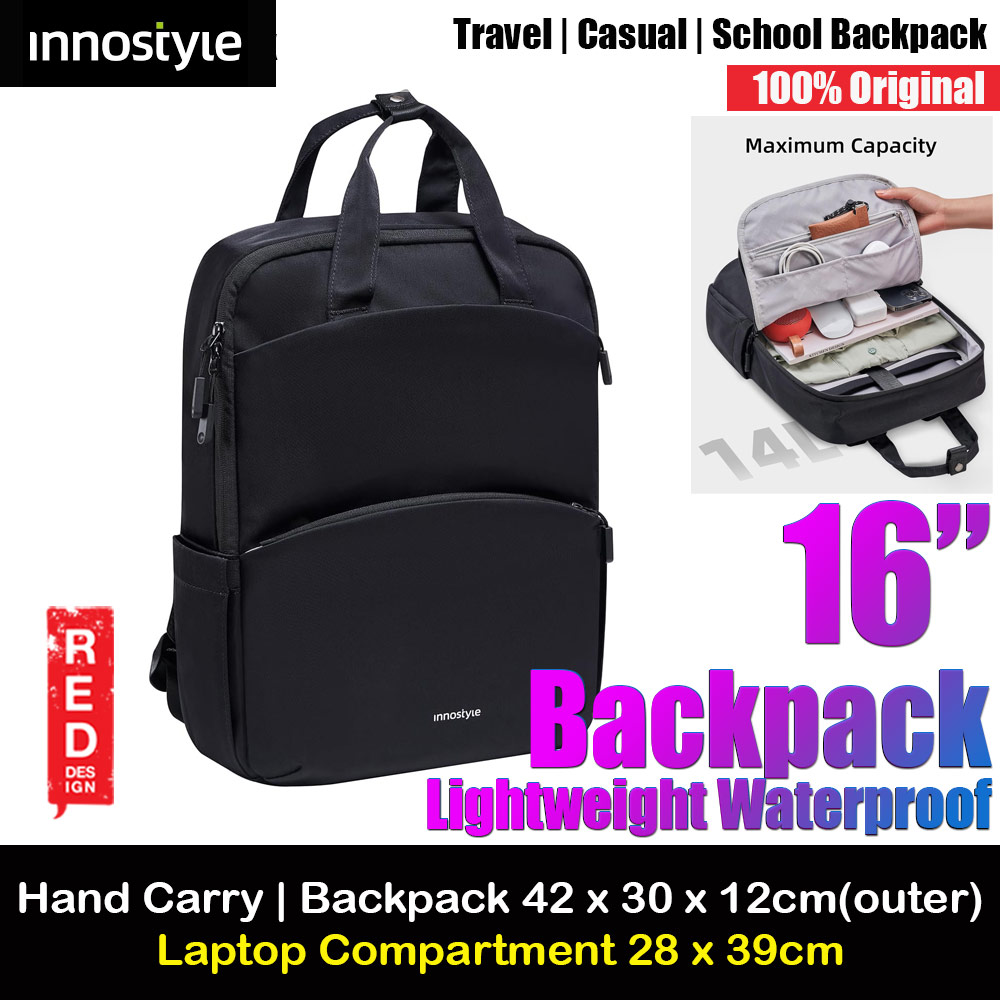 Picture of Innostyle ColorLite Series Lightweight Waterproof Hand Carry Travel Backpack for laptop up to 16" (Black) Red Design- Red Design Cases, Red Design Covers, iPad Cases and a wide selection of Red Design Accessories in Malaysia, Sabah, Sarawak and Singapore 