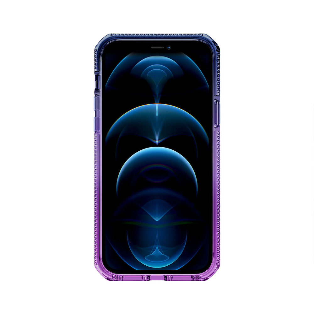 Picture of Apple iPhone 12 6.1 Case | ITSKINS SUPREME CLEAR  ANTIMICROBIAL Certified Extreme Impact Protection Case for Apple iPhone 12 iPhone 12 Pro 6.1 (Deep blue and light purple)