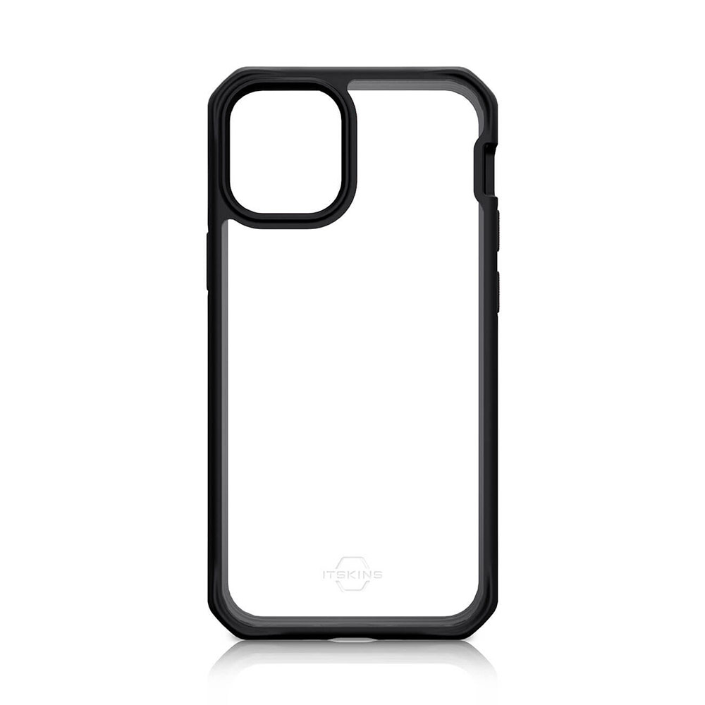 Picture of Apple iPhone 12 Pro Max 6.7 Case | ITSKINS HYBRID SOLID ANTIMICROBIAL Certified Antishock Protection Case for Apple iPhone 12 Pro Max 6.7 (Plain Black transparent)
