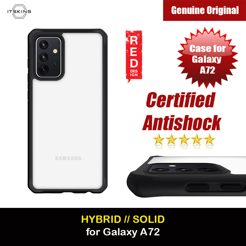 Picture of ITSKINS HYBRID SOLID ANTIMICROBIAL Certified Antishock Protection Case for Samsung Galaxy A72 (Plain Black transparent) Samsung Galaxy A72- Samsung Galaxy A72 Cases, Samsung Galaxy A72 Covers, iPad Cases and a wide selection of Samsung Galaxy A72 Accessories in Malaysia, Sabah, Sarawak and Singapore 