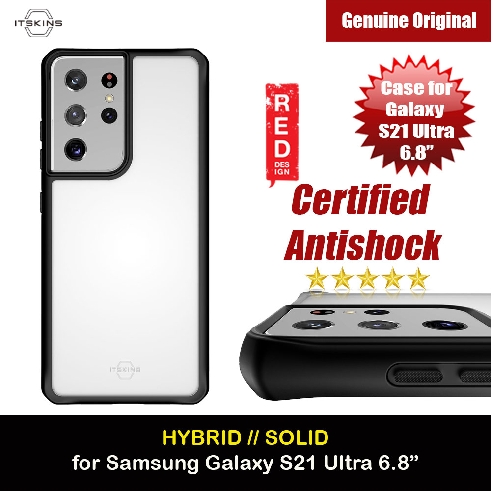 Picture of ITSKINS HYBRID SOLID ANTIMICROBIAL Certified Antishock Protection Case for Samsung Galaxy S21 Ultra 6.8 (Plain Black transparent) Samsung Galaxy S21 Ultra 6.8- Samsung Galaxy S21 Ultra 6.8 Cases, Samsung Galaxy S21 Ultra 6.8 Covers, iPad Cases and a wide selection of Samsung Galaxy S21 Ultra 6.8 Accessories in Malaysia, Sabah, Sarawak and Singapore 