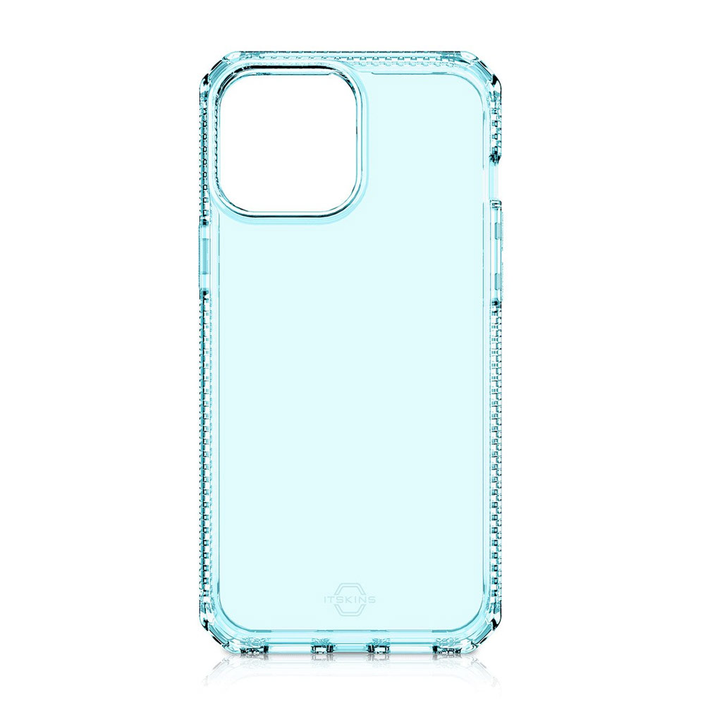 Picture of Apple iPhone 13 6.1 Case | ITSKINS SPECTRUM CLEAR ANTIMICROBIAL Certified Antishock Protection Case for iPhone 13 6.1 (Light Blue)