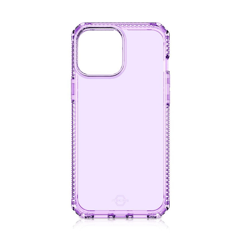 Picture of Apple iPhone 13 6.1 Case | ITSKINS SPECTRUM CLEAR ANTIMICROBIAL Certified Antishock Protection Case for iPhone 13 6.1 (Light Purple)